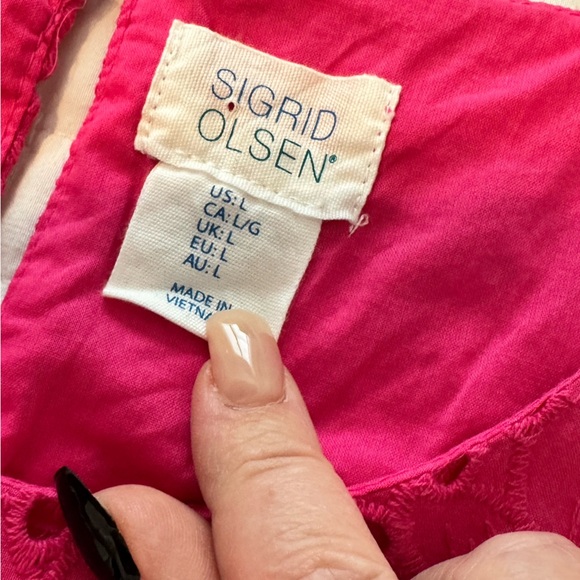 Sigrid Olsen Crochet Eyelet Shift Dress, Pink 
Size S - Picture 7 of 8